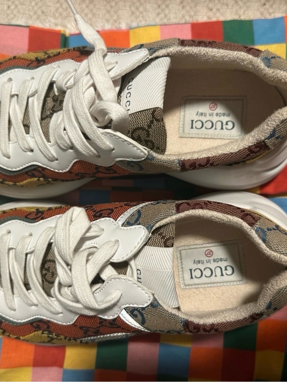 Gucci Rhyton GG Multicolor Sneakers /Authentic - Picture 5 of 6